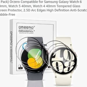 Tempered Glass Screen Protector for Samsung Galaxy Watch 6 - Black and Cream